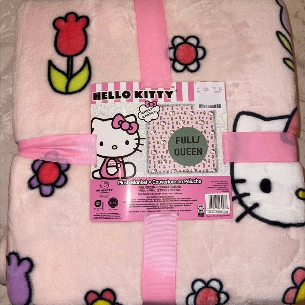 Hello Kitty Spring Easter  FULL/QUEEN plush blanket